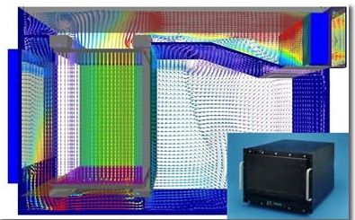 通過仿真Hybricon公司設計出了比競爭對手的產品散熱效率高30%的8U機箱 resheji.com